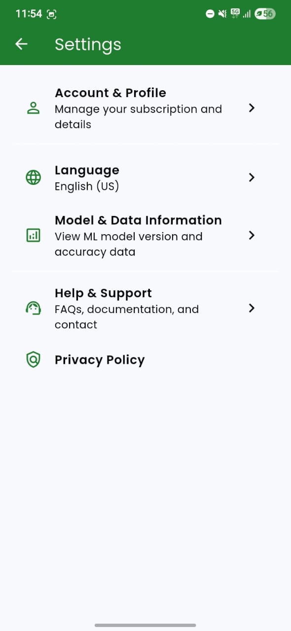 Settings Page